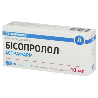 Світлина Бісопролол-Астрафарм таблетки 10 мг №60